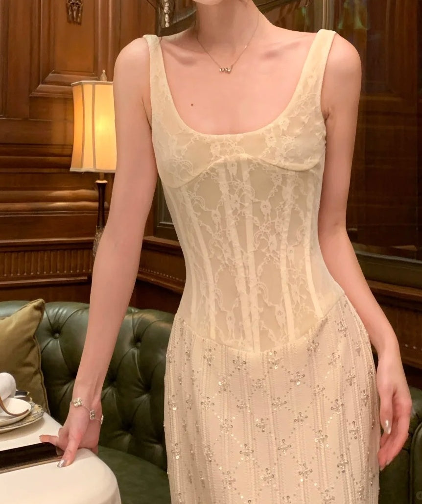 Elegant Prom Dress Spaghetti Straps Beading Gala Gown Party Outfits School Evening Dress   D4933