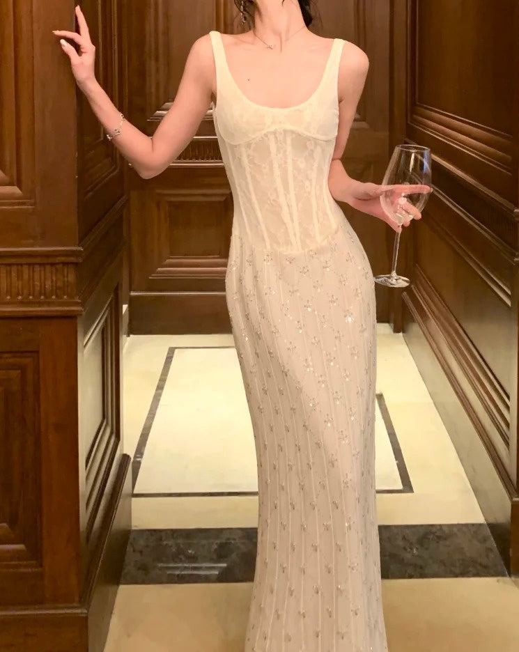 Elegant Prom Dress Spaghetti Straps Beading Gala Gown Party Outfits School Evening Dress   D4933