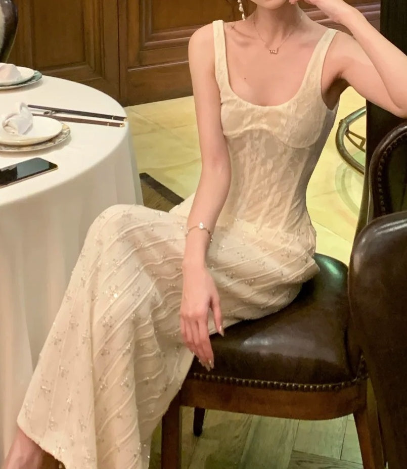 Elegant Prom Dress Spaghetti Straps Beading Gala Gown Party Outfits School Evening Dress   D4933
