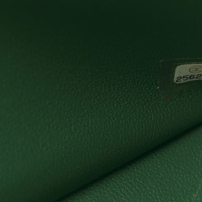 Metallic Caviar Quilted Jumbo Double Flap Green