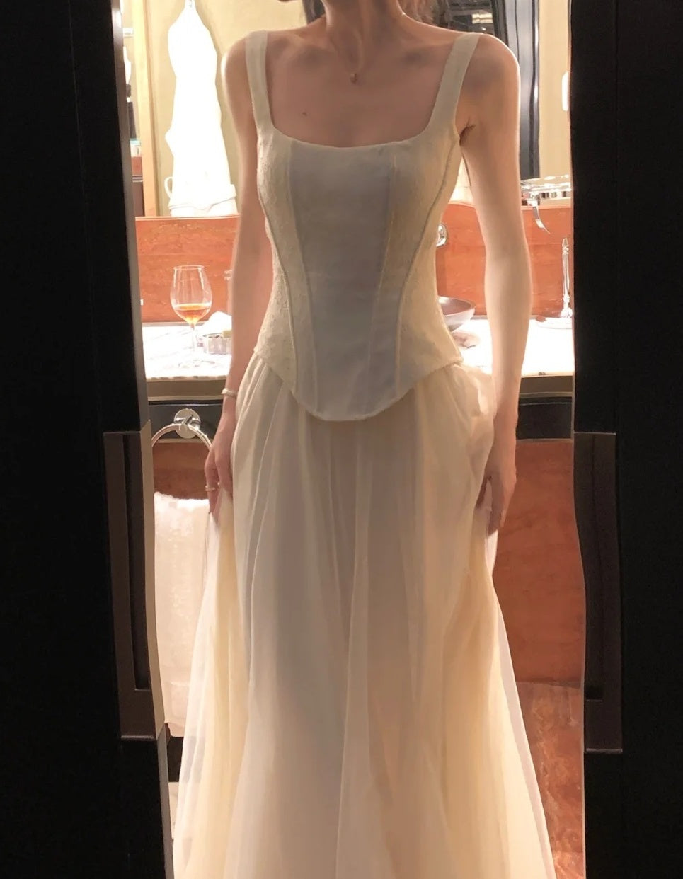 Beauty Prom Dress Spaghetti Straps Tulle Pleated Gala Gown Party Outfits Evening Dress   D4934