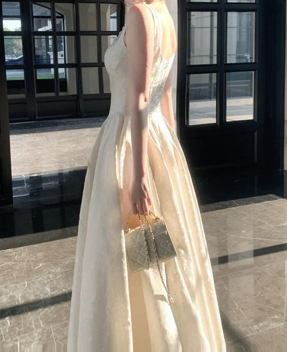 Elegant Prom Dress Square Neck Pleated Crystal Gala Gown Shcool Cocktail Outfits Evening Dresses   D4944