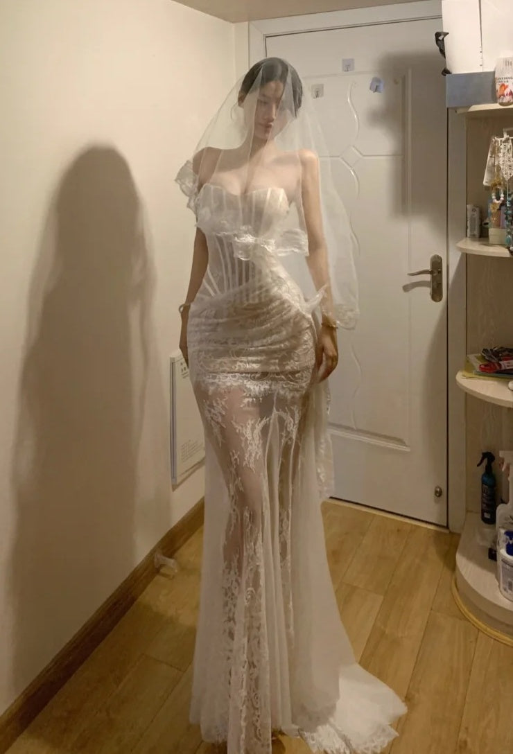 Elegant Prom Dress Sweetheart Pleated Wedding Dress Gala Gown Evening Dresses   D4945