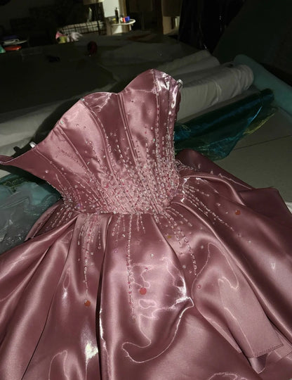 Beauty Prom Dress Sweetheart Beading Pleated Evening Dresses Birthday Party Outfits Gala Gown    D4958