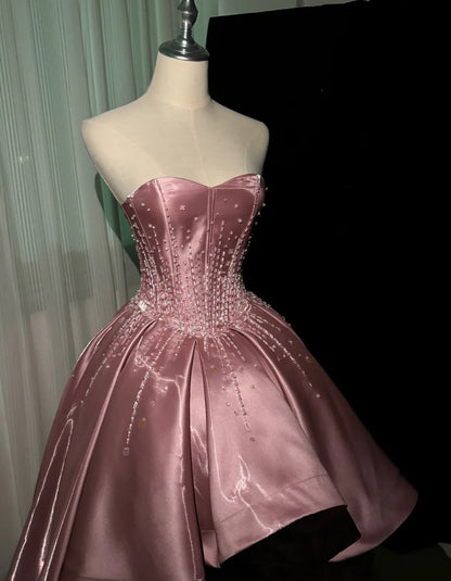 Beauty Prom Dress Sweetheart Beading Pleated Evening Dresses Birthday Party Outfits Gala Gown    D4958