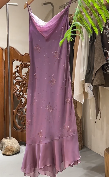 Stunning Prom Dress Chiffon Spaghetti Straps Beading Birthday Party Outfits Evening Dresses Gala Gown      D4964