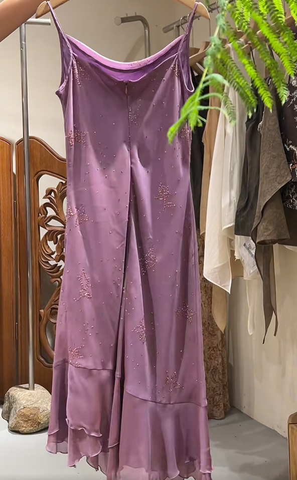 Stunning Prom Dress Chiffon Spaghetti Straps Beading Birthday Party Outfits Evening Dresses Gala Gown      D4964