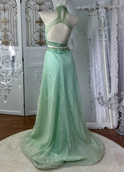 Beauty Prom Dress Crew Neck Beading Evening Dress Backless Gala Gown Cocktail Outfits       D4971
