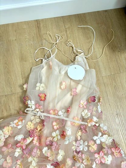 Sweet Homecoming Dress Spaghetti Straps Floral Short Prom Dress Cocktail Outfits Birthday Party Dress  D4983