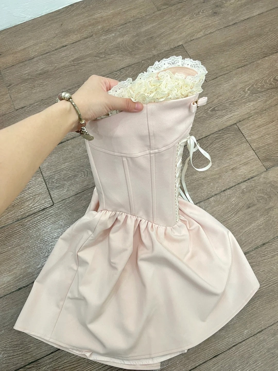 Beauty Homecoming Dress Strapless Pleated Short Prom Dress Back to School Outfits Birthday Party Dress  D4986
