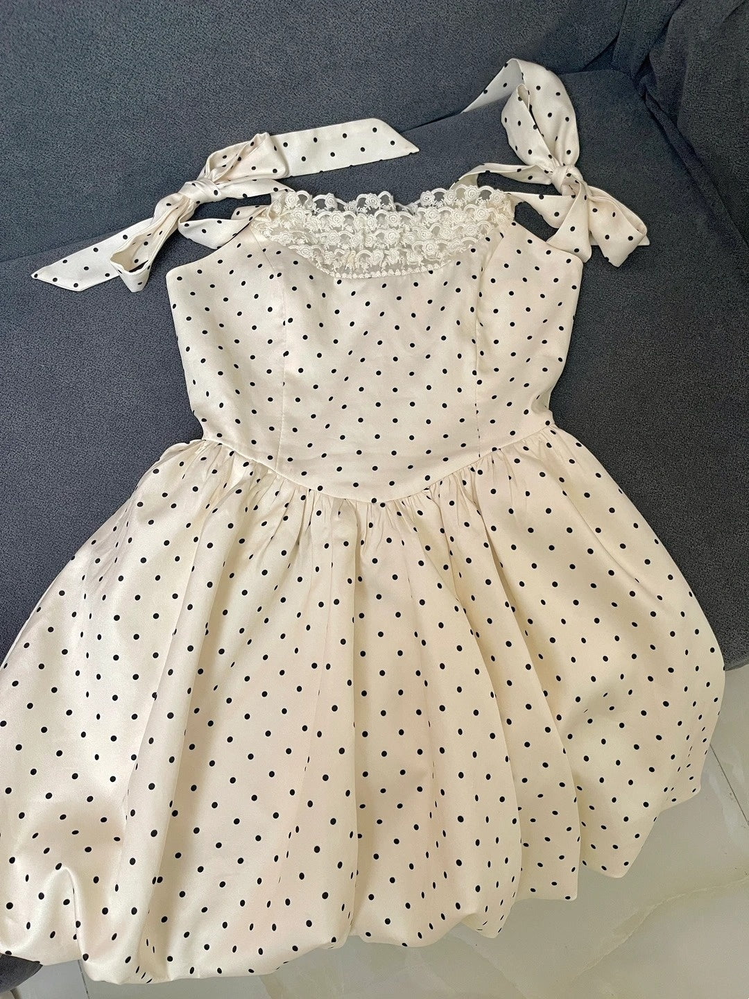 Beauty Homecoming Dress Straps Pleated Polka Dot Short Prom Dress Back to School Outfits Birthday Party Dress  D4989