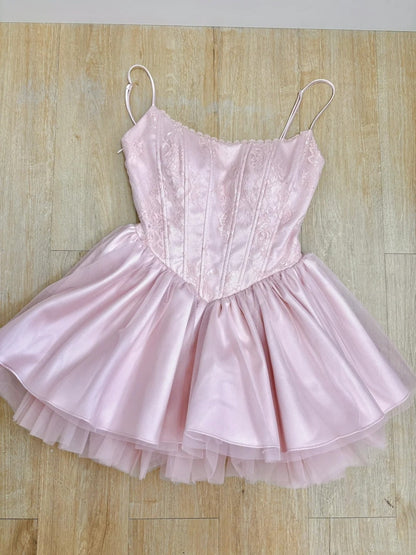 Charming Homecoming Dress Spaghetti Straps Pleated Short Prom Dress Back to School Outfits Birthday Party Dress  D4991
