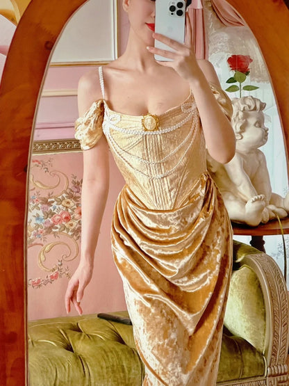 New Arrival Prom Dress Off Shoulder Pleated Evening Dress Long Cocktail Outfits Gala Gown      D4997