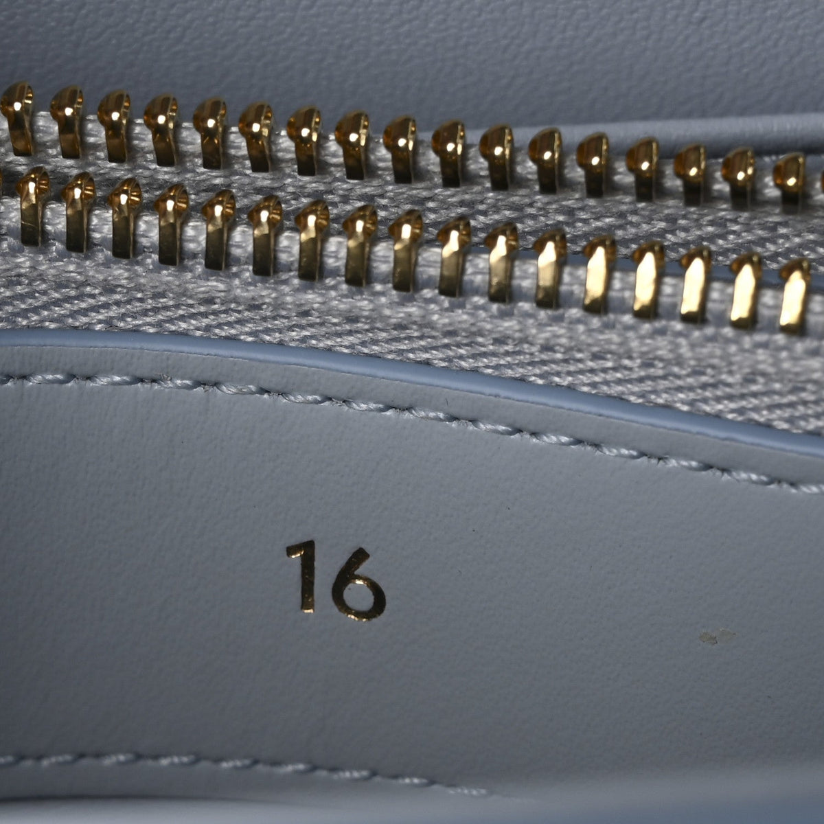 Satinated Calfskin Mini 16 Top Handle Bag Pale Blue