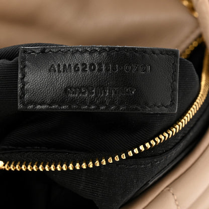 Lambskin Quilted Toy Loulou Puffer Monogram Chain Satchel Dark Beige