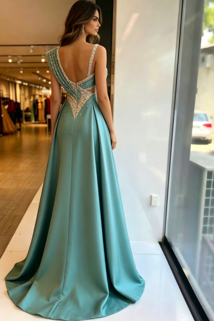 Sparkly Sequined Split Mermaid Evening Dresses Crystal Long Formal Prom Gowns Custom Made Plus Size Pageant Wear Party Dress SA1097