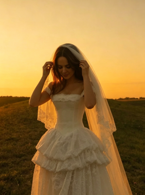Vintage A Line Off the Shoulder White Lace Prom Dress Wedding Dress SH5325