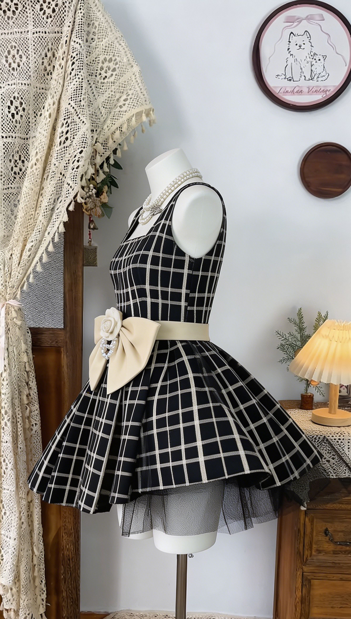 Beauty Homecoming Dress Square Bowknot Back to School Outfits Party Dress  D6529