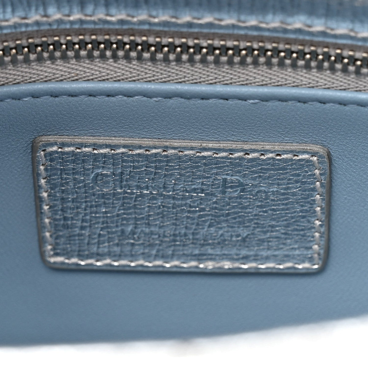 Metallic Grained Calfskin Cannage Small Lucky Badges My Lady Dior Silver