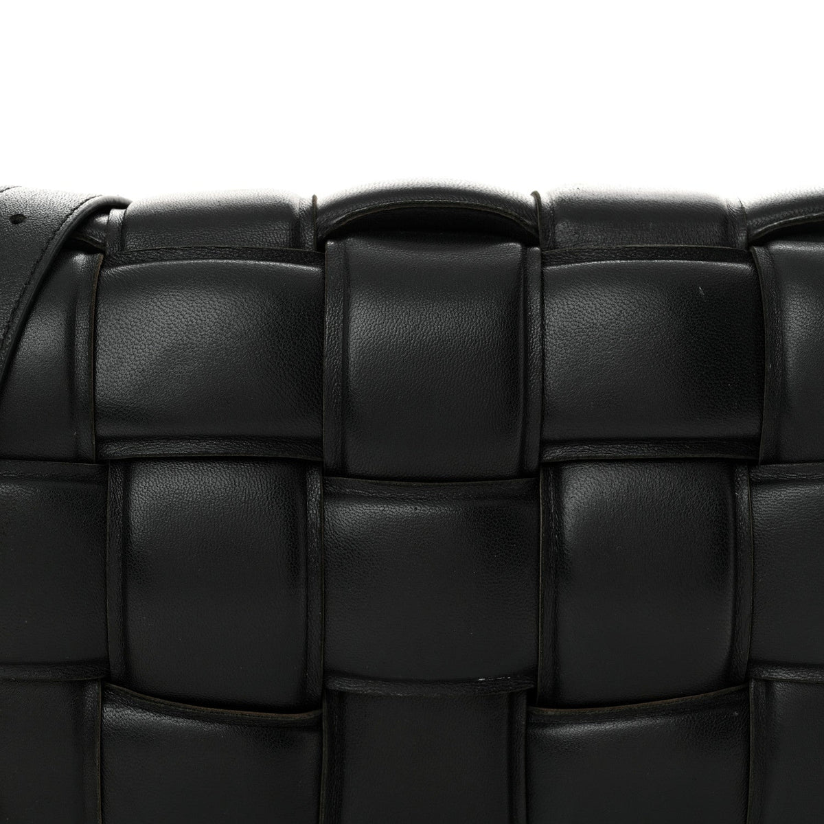 Nappa Maxi Intreccio Padded Cassette Crossbody Bag Black