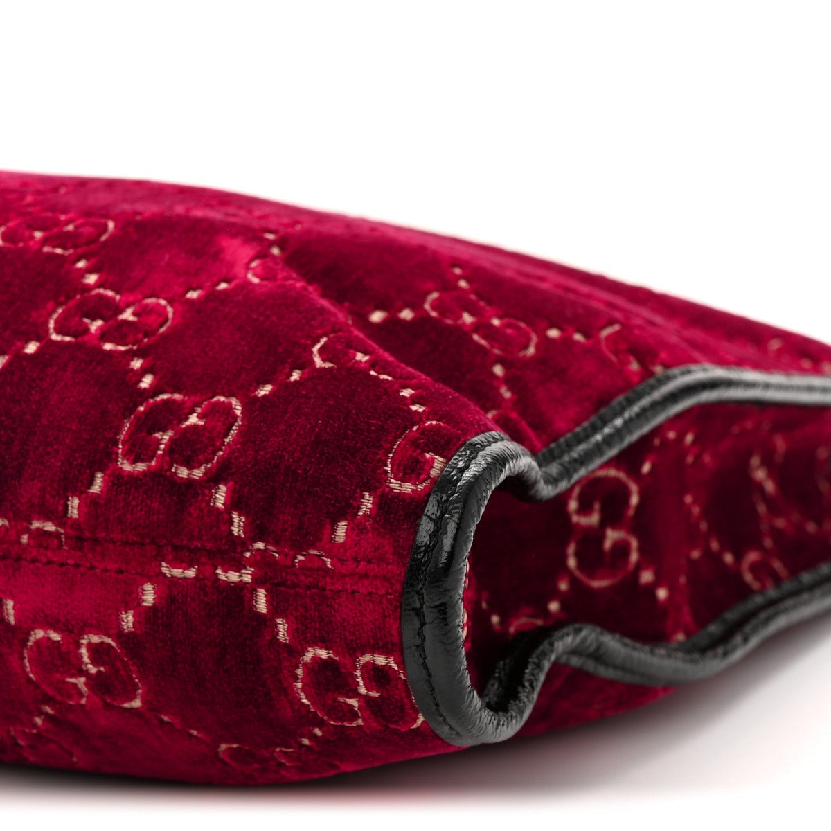 Velvet GG Monogram Large Rajah Chain Tote Red Cipria Black