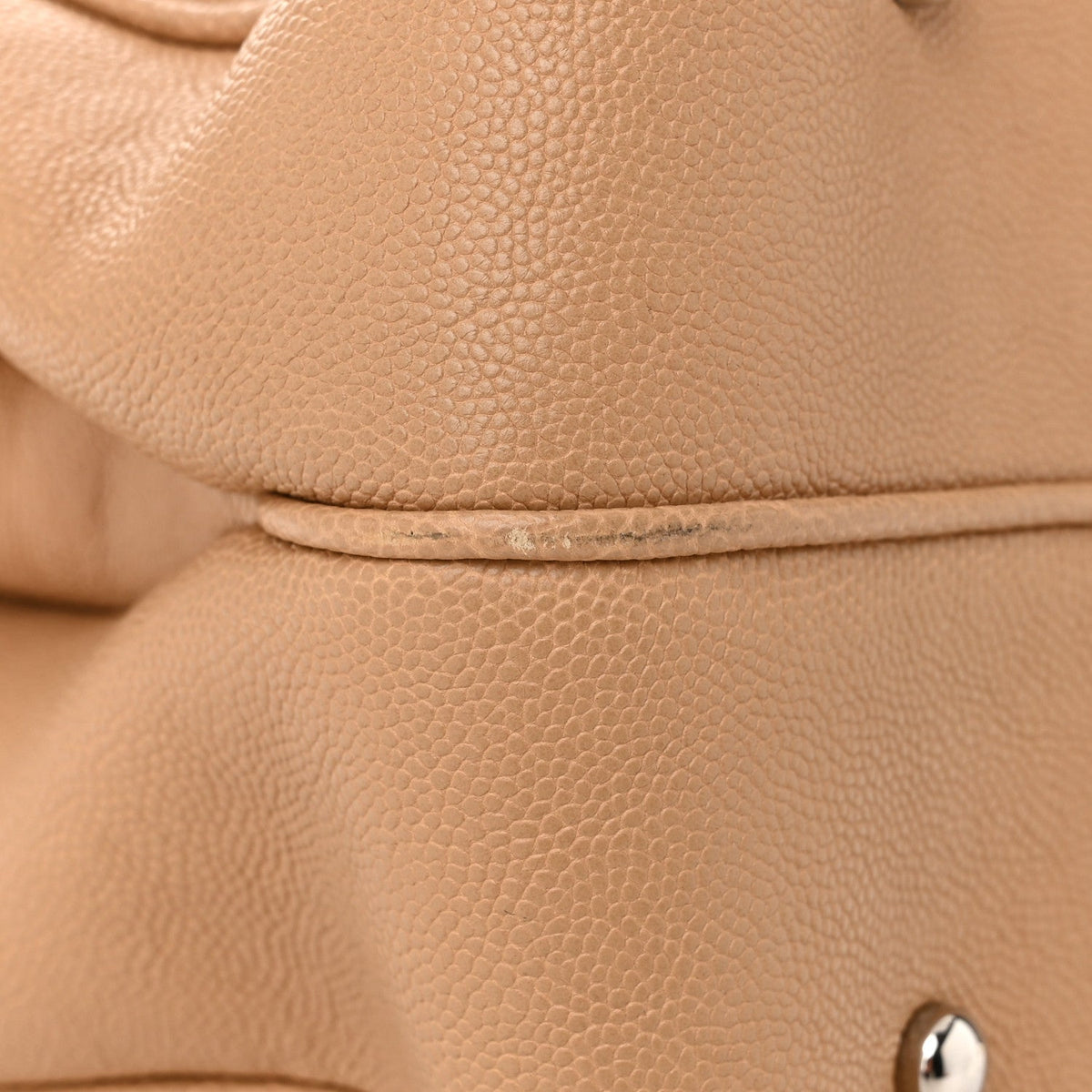 Caviar Quilted Large Urban Companion Top Handle Shopping Tote Beige