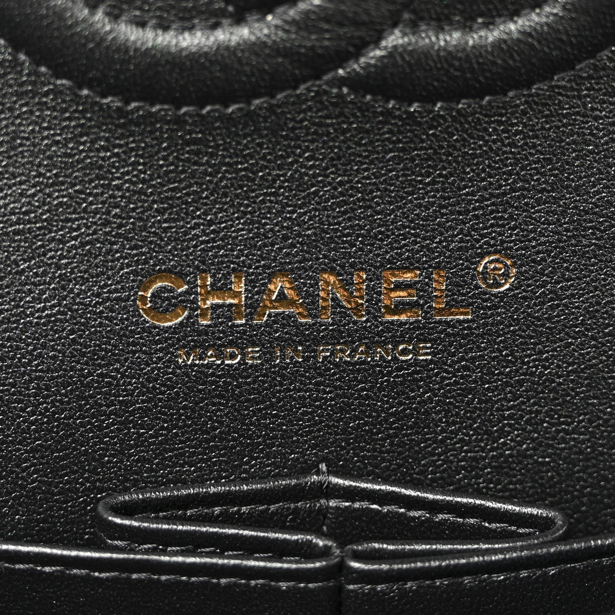 Iridescent Lambskin Quilted Medium Double Flap Black