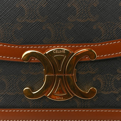 Calfskin Triomphe Canvas Teen Triomphe Bag Tan