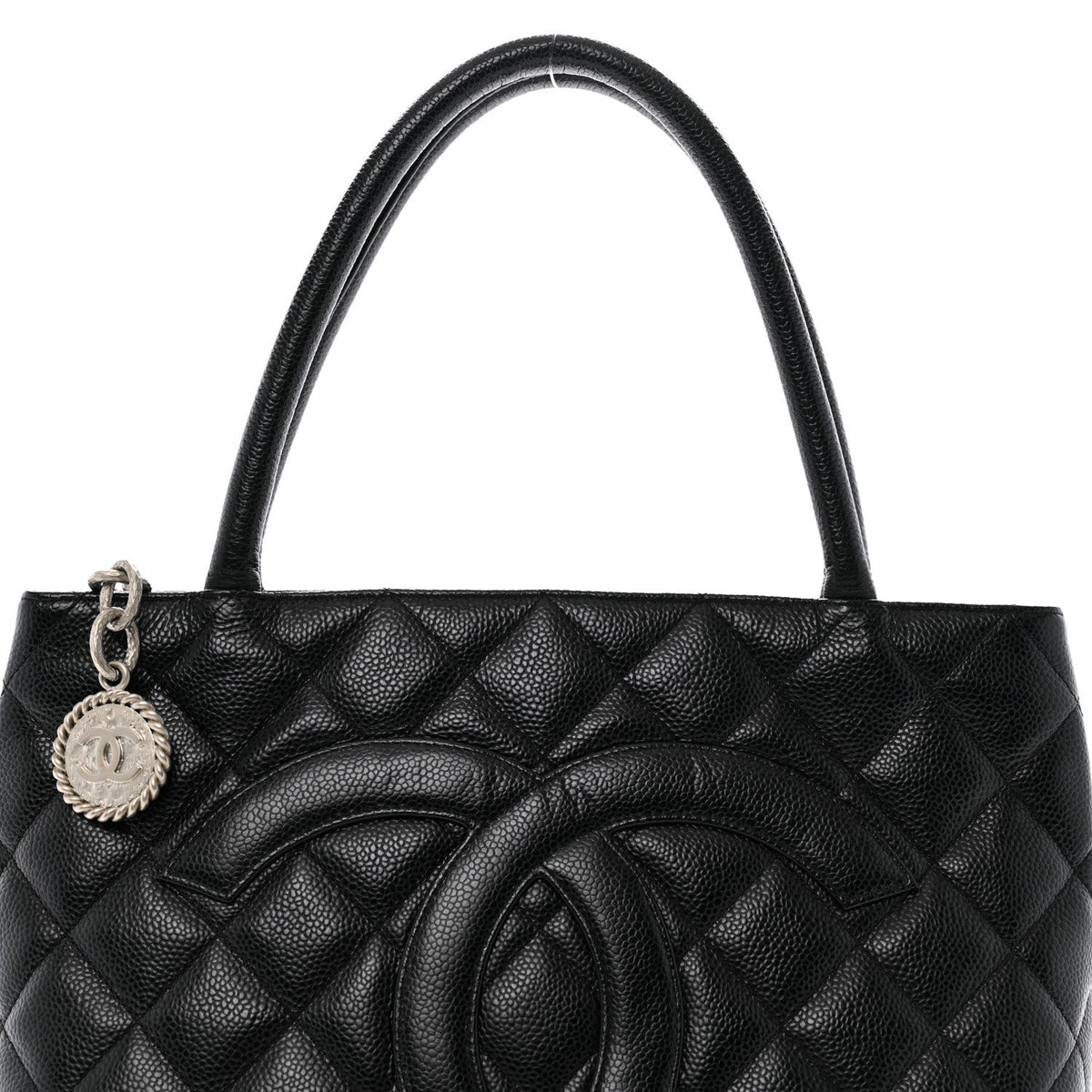 Caviar Quilted Medallion Tote Black
