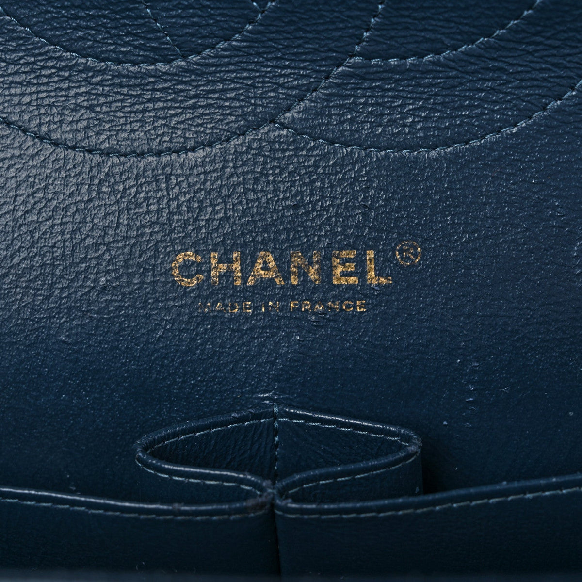 Metallic Caviar Quilted Jumbo Double Flap Dark Blue