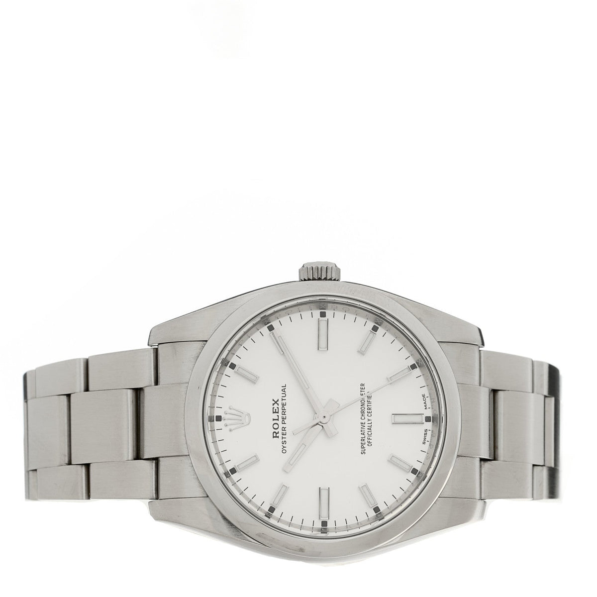 Stainless Steel 34mm Oyster Perpetual Watch White 114200