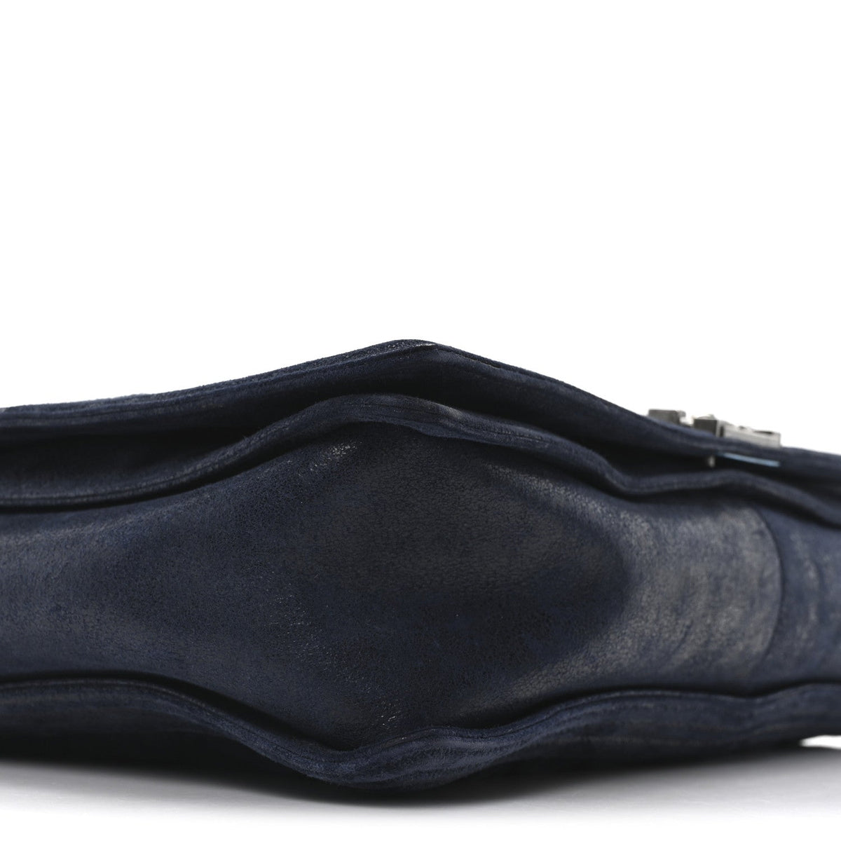 Iridescent Calfskin Large Gentle Boy Flap  Navy Blue