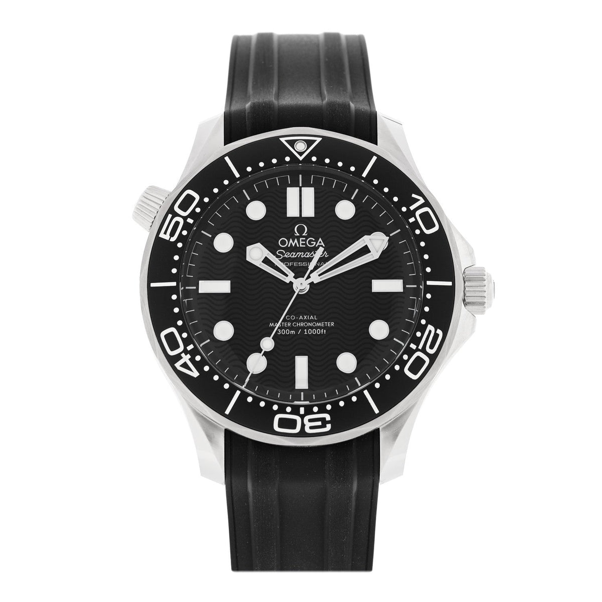 Stainless Steel Rubber 42mm Seamaster Diver 300M Co-Axial Master Chronometer Automatic Watch Black 210.32.42.20.01.003