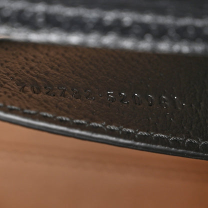 Textured Dollar Calfskin Web Mini Diana Tote Bag Black