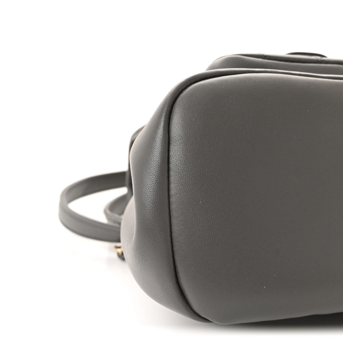 Lambskin Quilted Small Duma Drawstring Backpack Grey