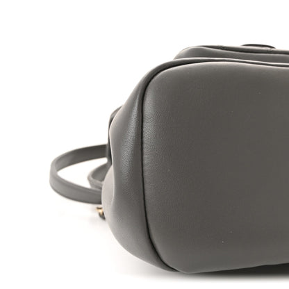 Lambskin Quilted Small Duma Drawstring Backpack Grey