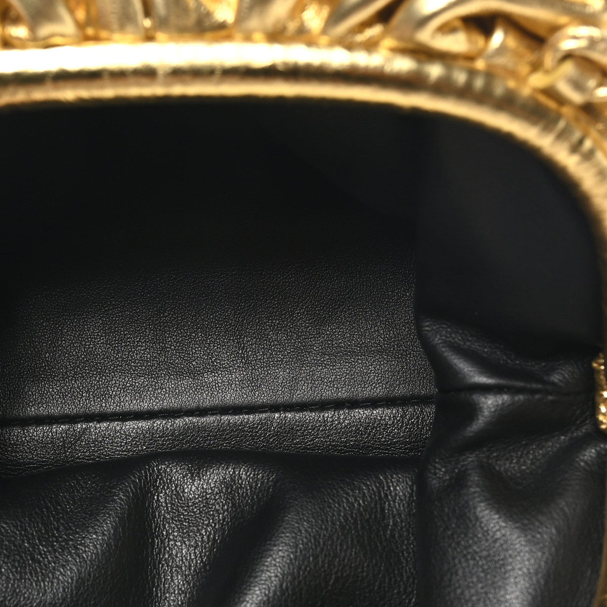 Metallic Bark Calfskin The Mini Pouch Gold