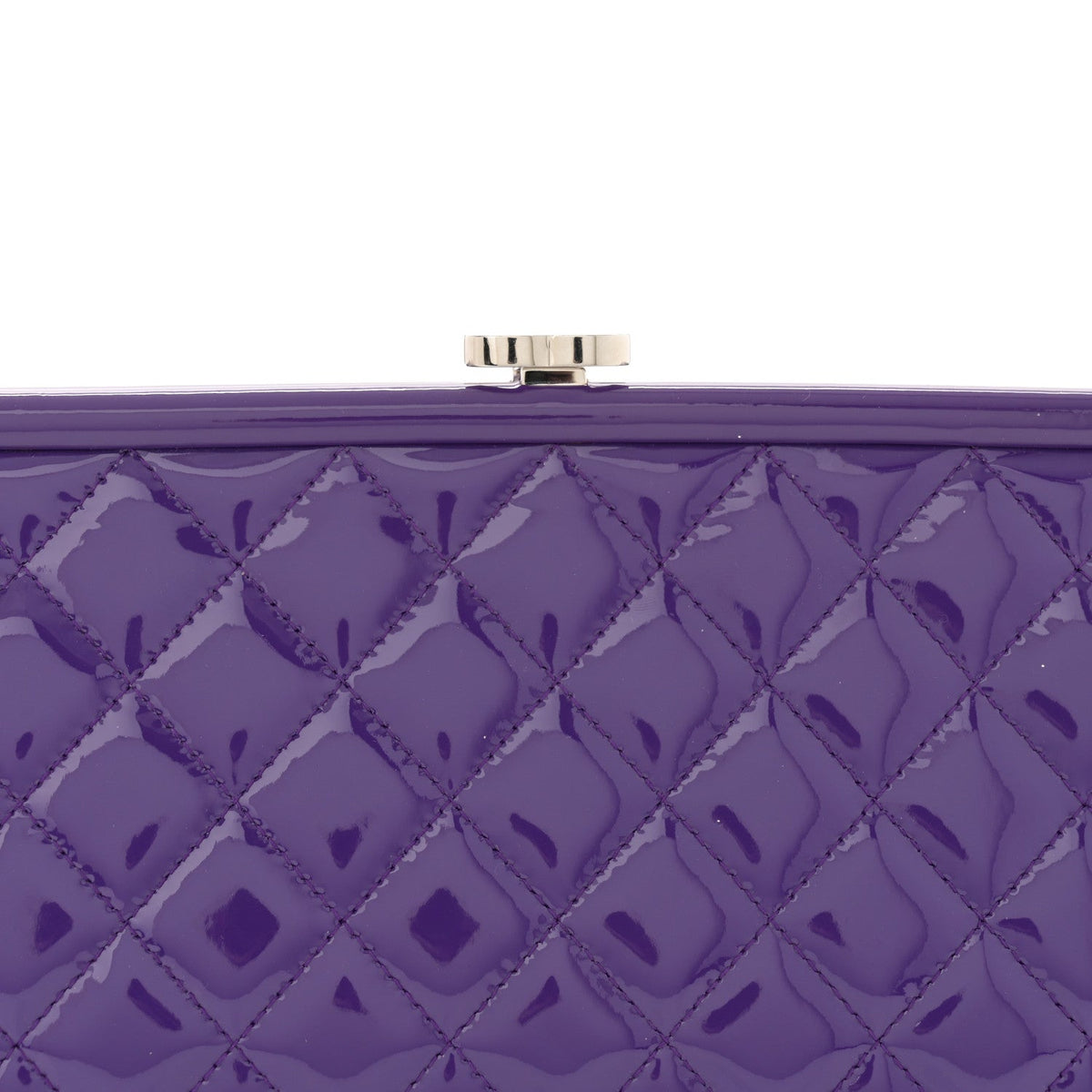 Patent Quilted Timeless Clutch Purple