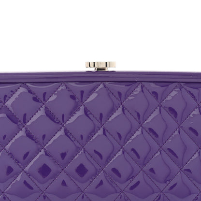 Patent Quilted Timeless Clutch Purple