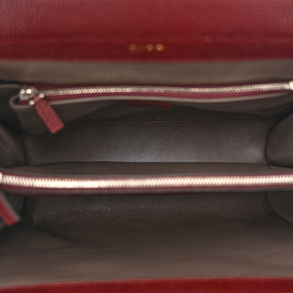 Grainy Calfskin Small Zumi Top Handle Bag Vintage Bordeaux