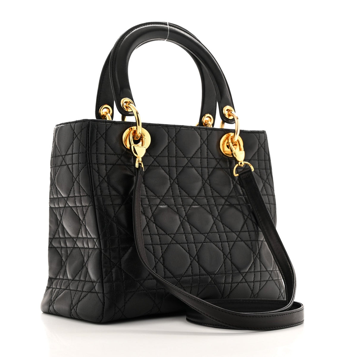 Lambskin Cannage Medium Lady Dior Black