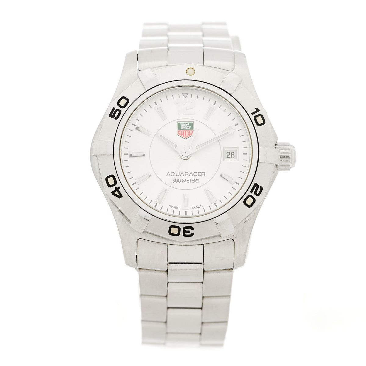 Stainless Steel 27mm Aquaracer 300M Quartz Watch Silver WAF1412