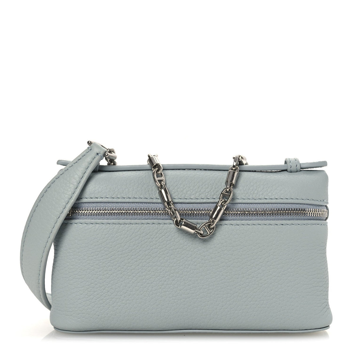Grained Calfskin Extra Pocket Mini Pouch Minty Breeze