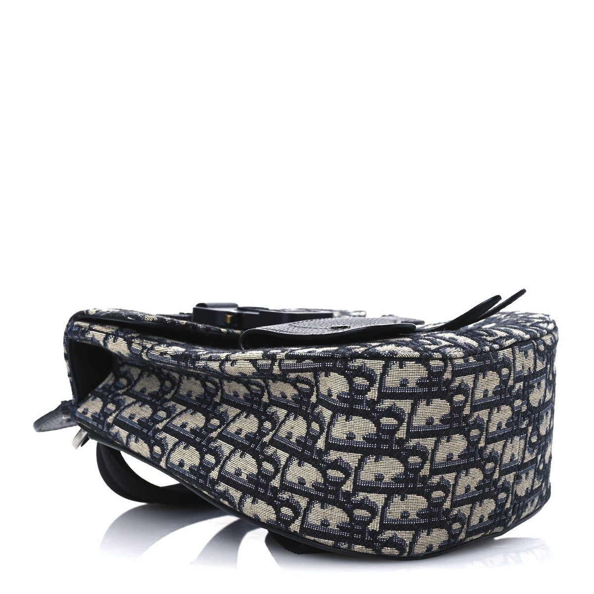 HOMME Oblique Calfskin Mens Mini Saddle Backpack Navy Blue