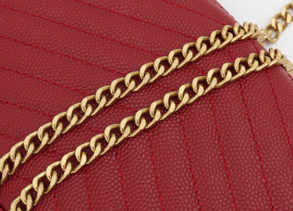 Saint Laurent YSL Red Chain Wallet