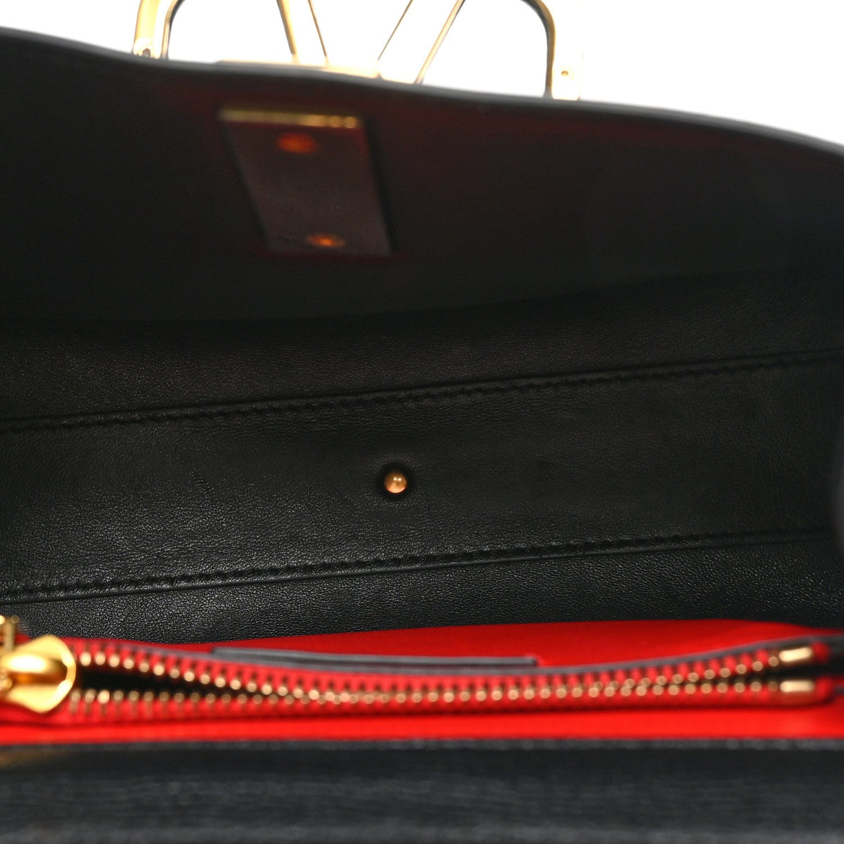 Grainy Calfskin Small VSling Top Handle Bag Black