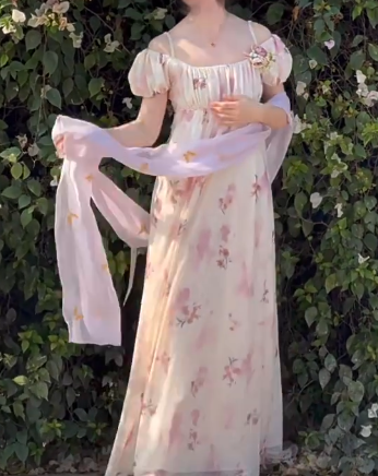 Charming Imperial Prom Dress Crew Neck Pleated Print Gala Gown Evening Dress Party Outfits      D5057