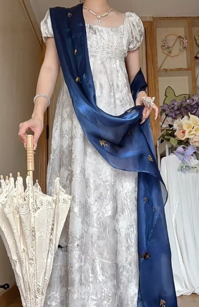 Beauty Imperial Prom Dress Square Neck Pleated Print Gala Gown Evening Dress Party Outfits      D5058