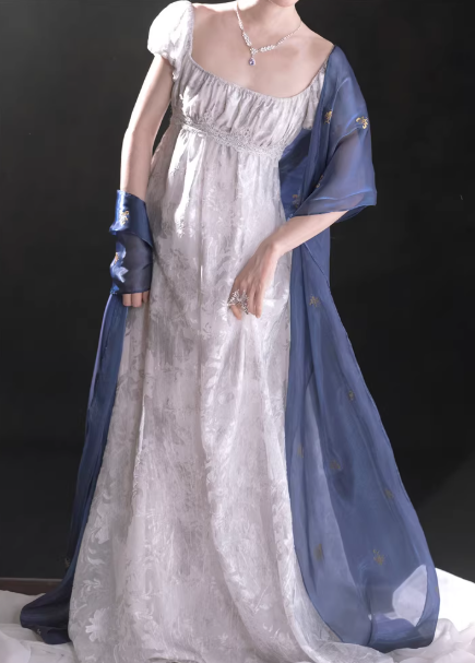 Beauty Imperial Prom Dress Square Neck Pleated Print Gala Gown Evening Dress Party Outfits      D5058