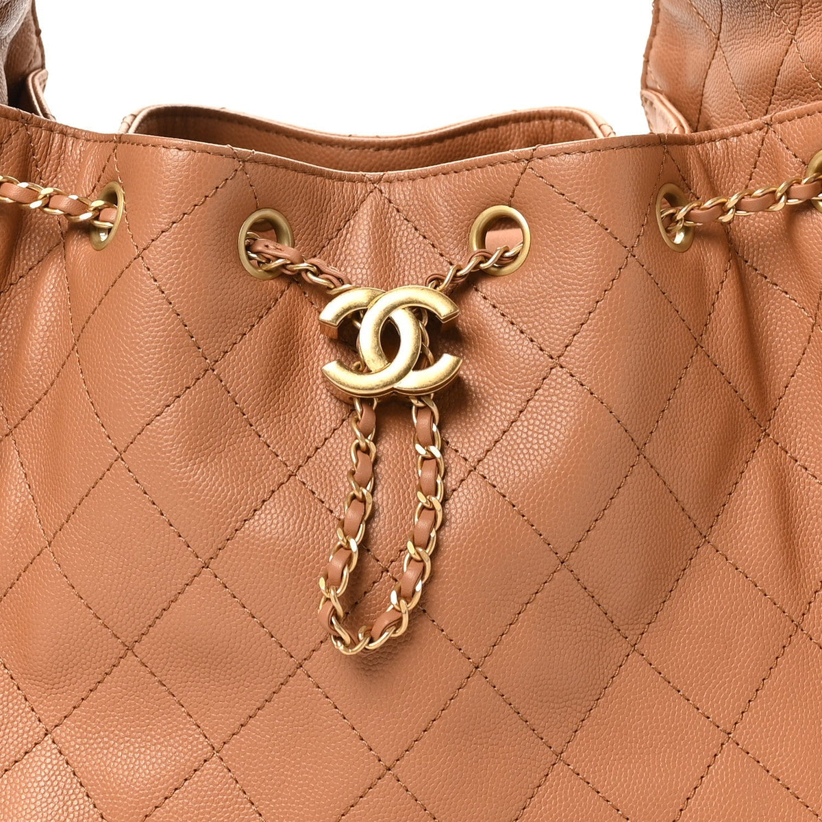 Caviar Quilted Small Chanel 25 Handbag Brown
